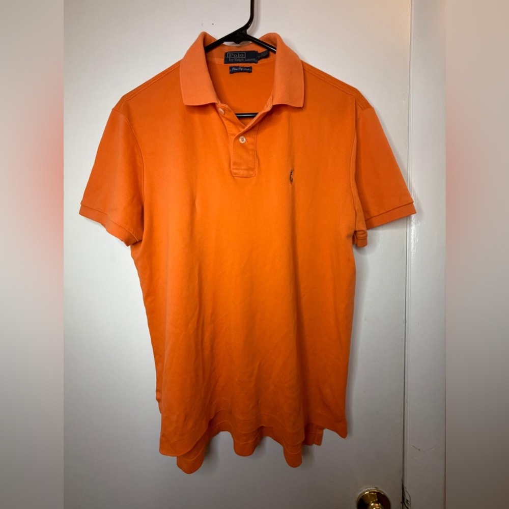 Ralph Lauren Men's Bright Orange Polo Shirt